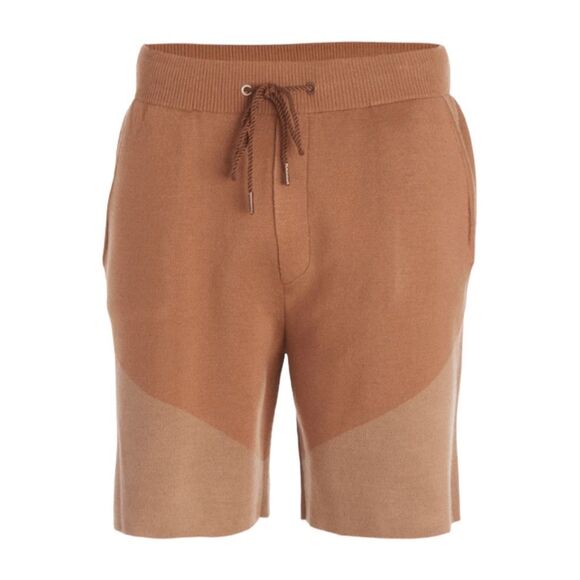 SER.O.YA Marko Knit Shorts Camel Combo Two Tone Elastic Waist Pull-On S - Picture 1 of 6